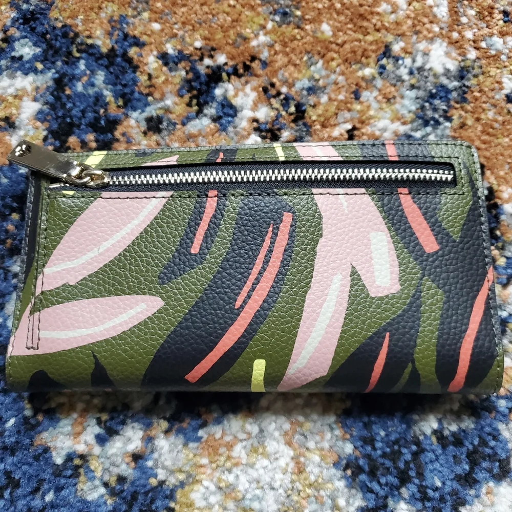 Kate‎ Spade Large Eva Modern Feather Slim Bifold Wallet